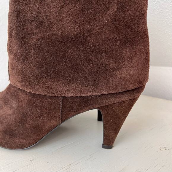 Steve Madden chocolate brown Jinnie suede heel booties size 8.5 - Picture 2 of 11